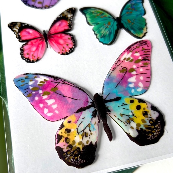 🆕 NEW 3D Self-Adhesive Butterfly Stickers with foil (7 pieces) - Picture 11 of 15